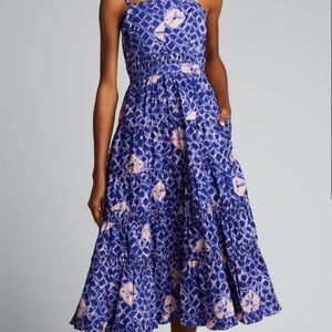ULLA JOHNSON Eryn Dress in Cobalt EUC